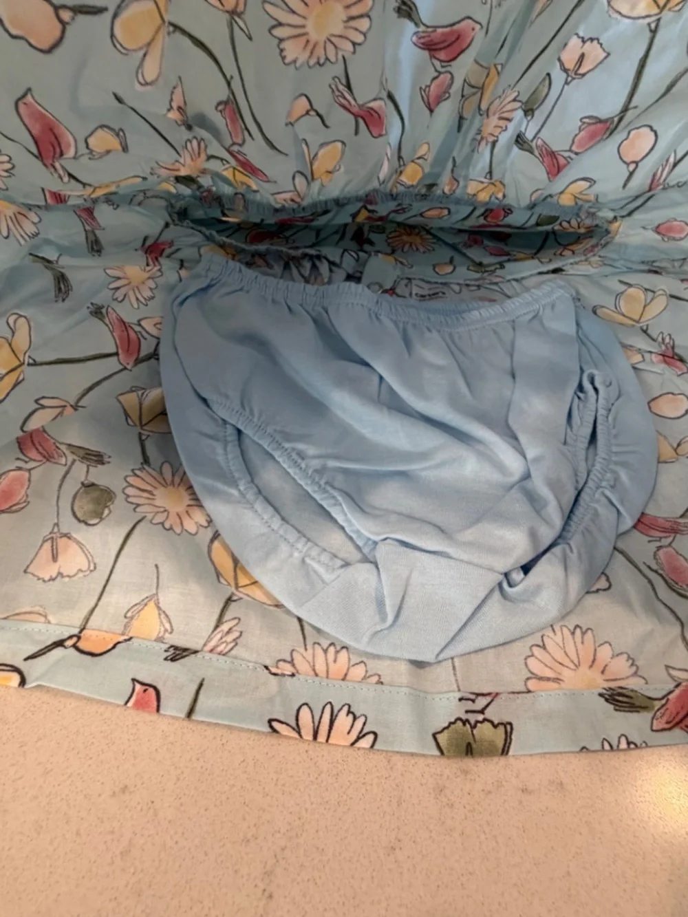 Carter’s Spring Dress (Light Blue Flora: 3pc)